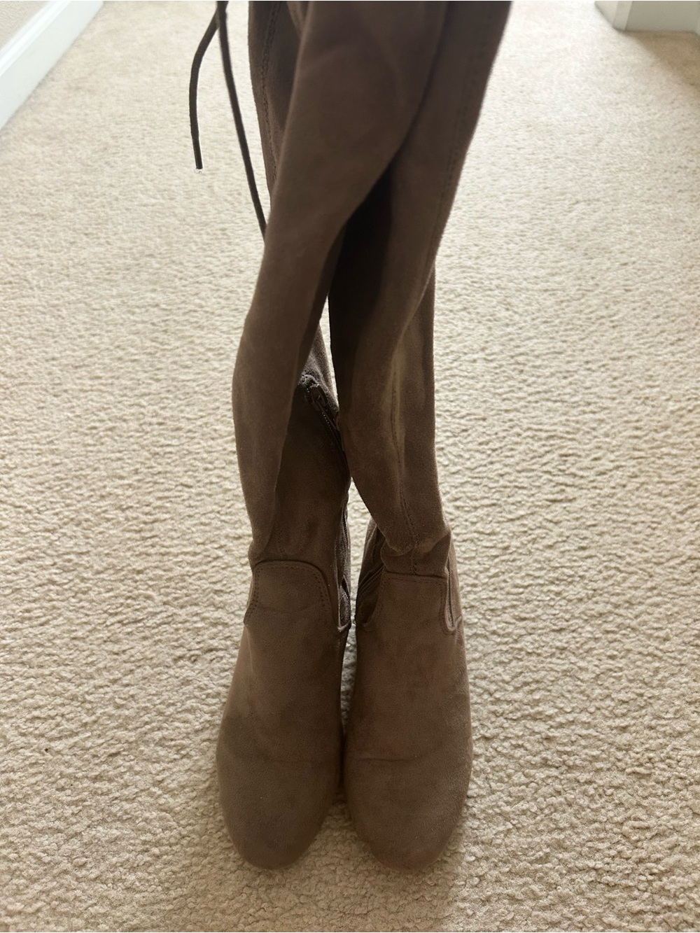 Wild Diva Tall Brown Suede Over-the-Knee Boots